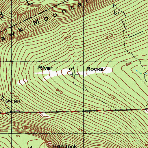 Topographic Map of River of Rocks, PA