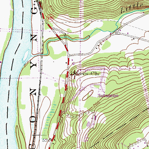 Topographic Map of River Church, PA