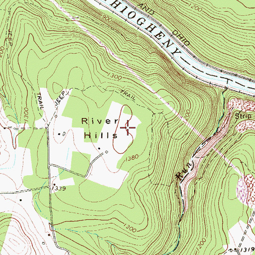 Topographic Map of River Hills, PA