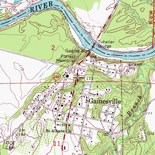 Topographic Map of Forrest Memorial, AL