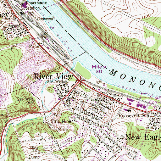 Topographic Map of River View, PA