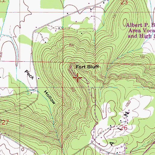 Topographic Map of Fort Bluff, AL