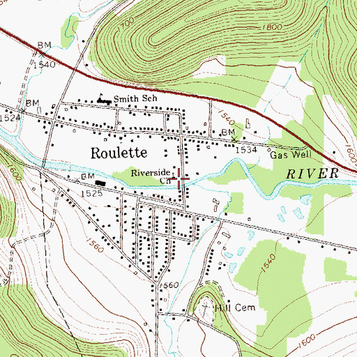 Topographic Map of Riverside Church, PA