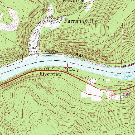 Topographic Map of Riverview, PA