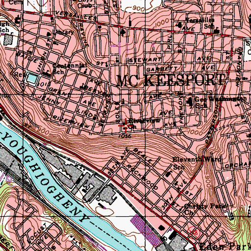 Topographic Map of Riverview Church, PA