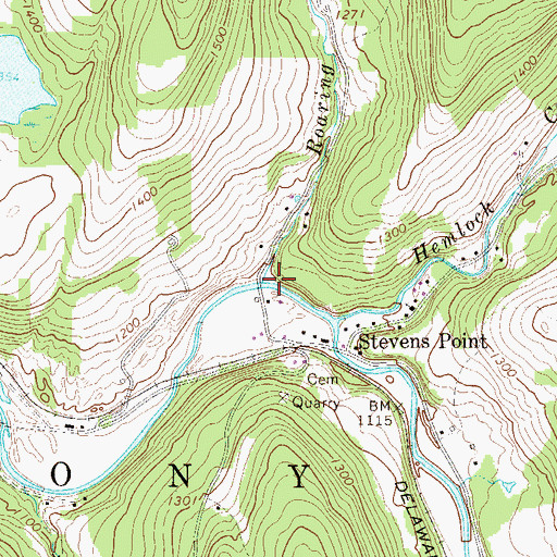 Topographic Map of Roaring Run, PA