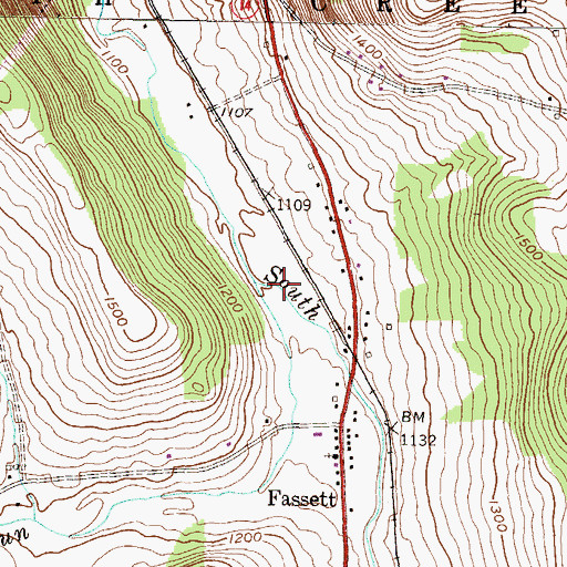 Topographic Map of Roaring Run, PA