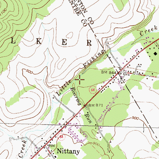 Topographic Map of Roaring Run, PA