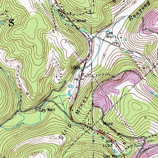 Topographic Map of Roaring Run Gas Pumping Station, PA
