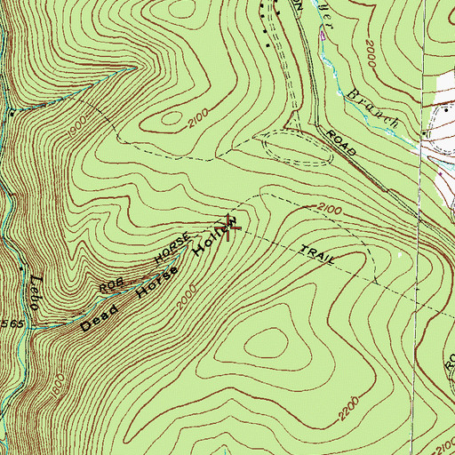 Topographic Map of Rob Horse Trail, PA