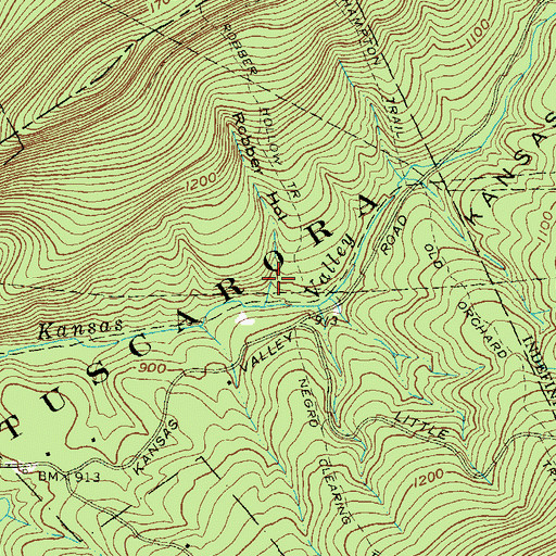Topographic Map of Robber Hollow, PA