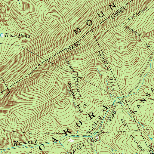 Topographic Map of Robber Hollow Trail, PA