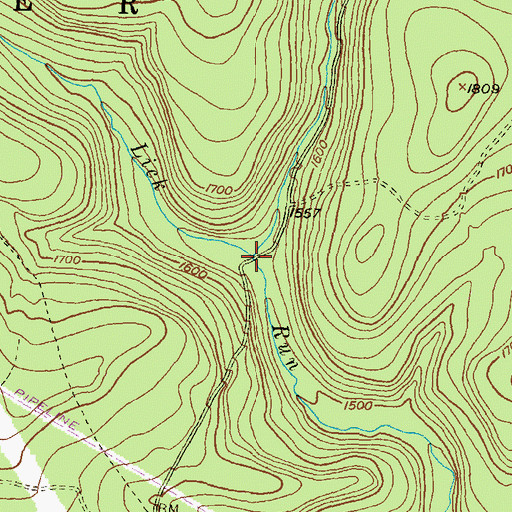 Topographic Map of Robbins Run, PA