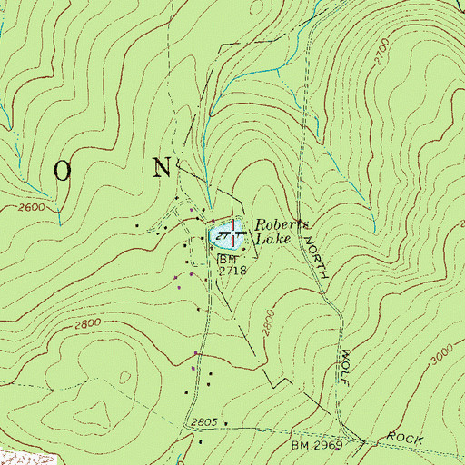 Topographic Map of Roberts Lake, PA