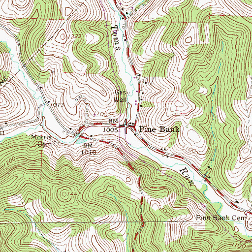 Topographic Map of Roberts Run, PA