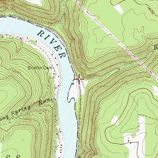 Topographic Map of Roberts Run, PA