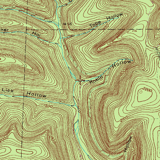 Topographic Map of Robin Hollow, PA