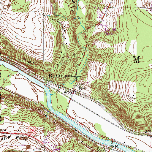 Topographic Map of Robinson, PA