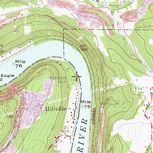 Topographic Map of Robinson Cemetery, PA