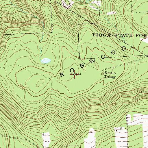 Topographic Map of Robwood Mountain, PA