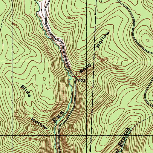 Topographic Map of Roby Hollow, PA