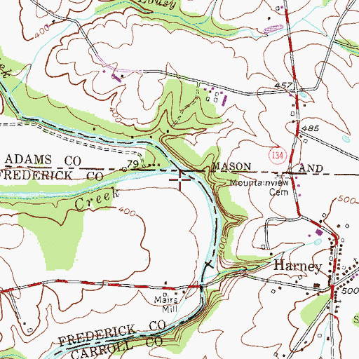 Topographic Map of Rock Creek, PA
