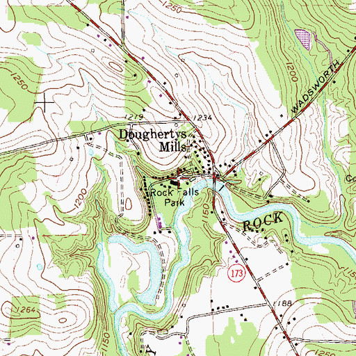 Topographic Map of Rock Falls Park, PA