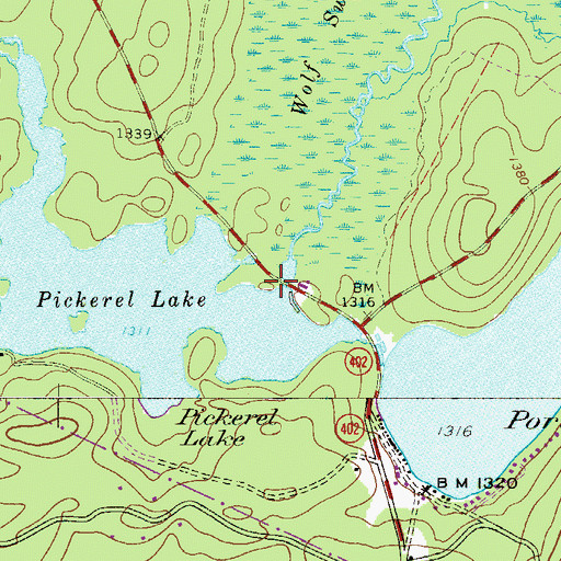 Topographic Map of Rock Hill, PA