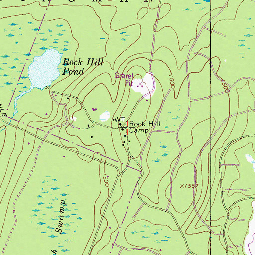 Topographic Map of Rock Hill Camp, PA