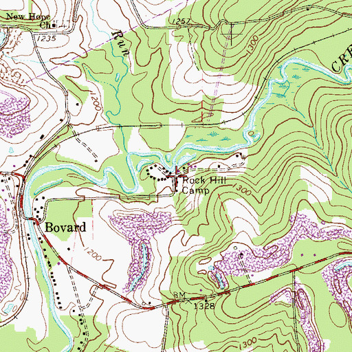 Topographic Map of Rock Hill Camp, PA