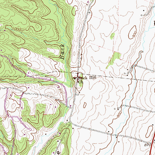 Topographic Map of Rock Hill Church, PA