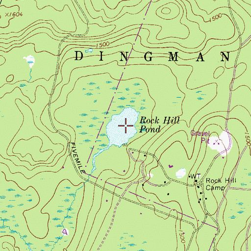 Topographic Map of Rock Hill Pond, PA