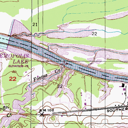 Topographic Map of Foscue Creek, AL