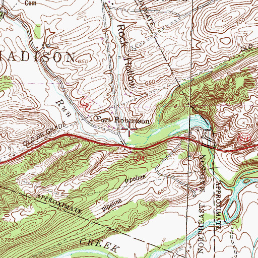 Topographic Map of Rock Hollow, PA