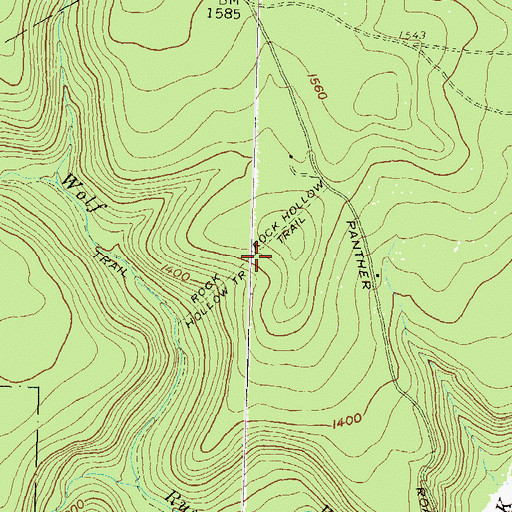 Topographic Map of Rock Hollow Trail, PA