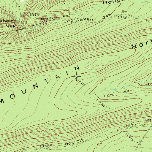Topographic Map of Rock Knob Trail, PA