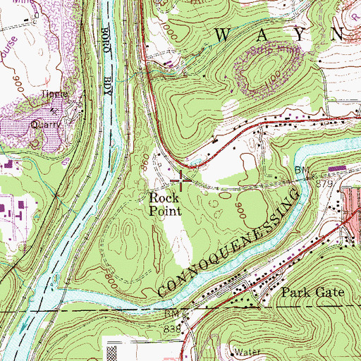 Topographic Map of Rock Point, PA