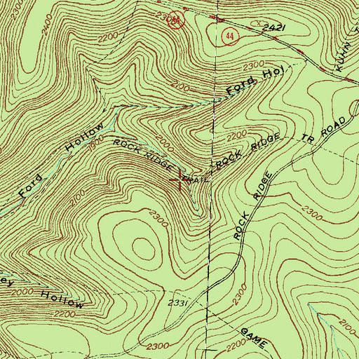 Topographic Map of Rock Ridge Trail, PA