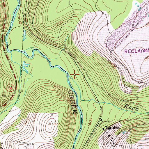 Topographic Map of Rock Run, PA