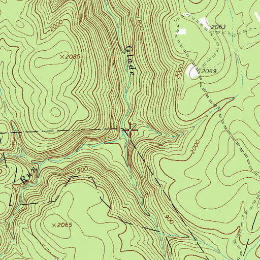 Topographic Map of Rock Run, PA