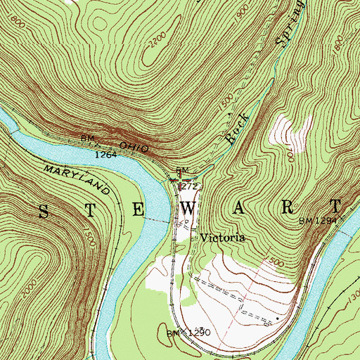 Topographic Map of Rock Spring Run, PA