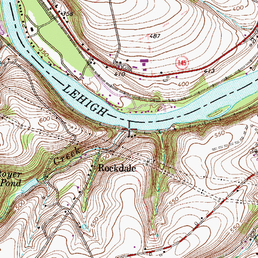 Topographic Map of Rockdale Creek, PA