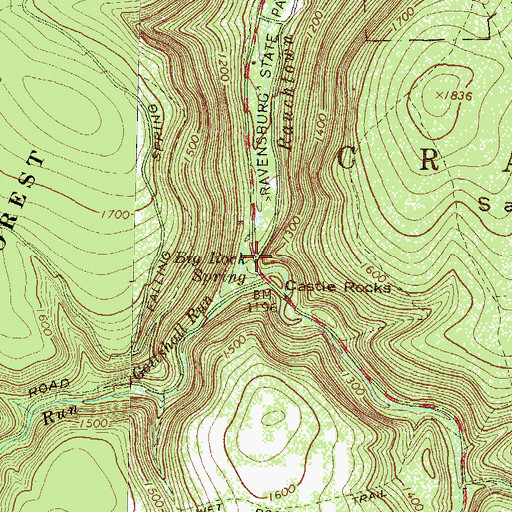 Topographic Map of Rockey Run, PA