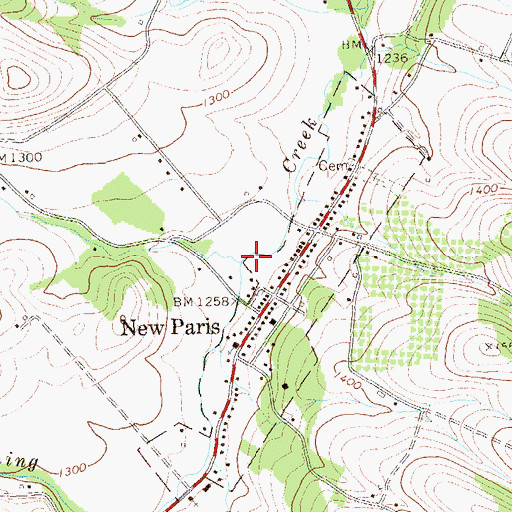 Topographic Map of Rocklick Creek, PA
