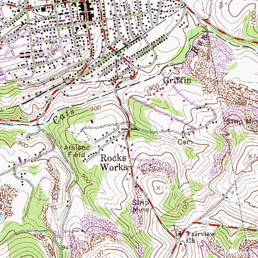 Topographic Map of Rocks Works, PA