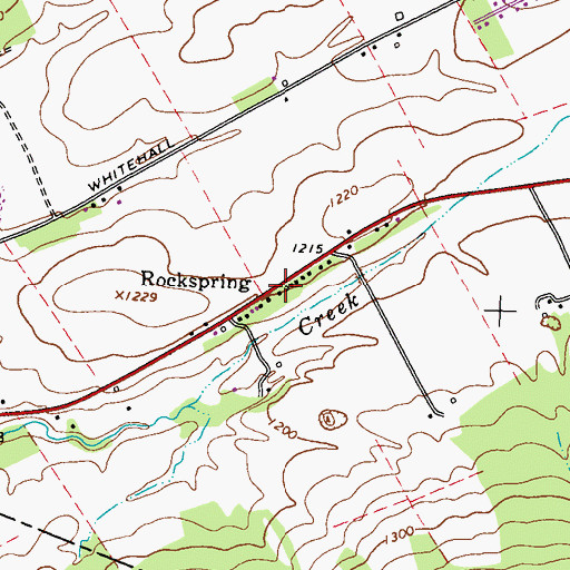 Topographic Map of Rockspring, PA