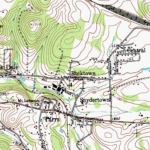 Topographic Map of Rocktown, PA