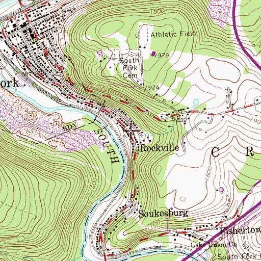 Topographic Map of Rockville, PA