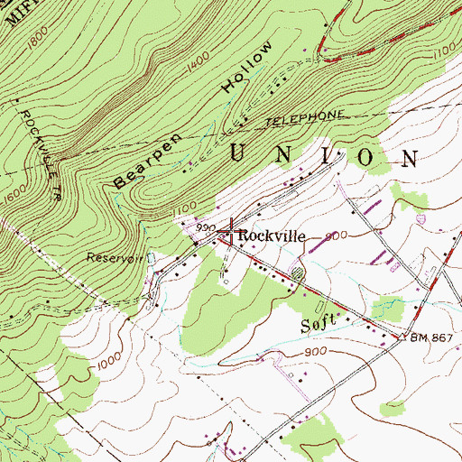 Topographic Map of Rockville, PA