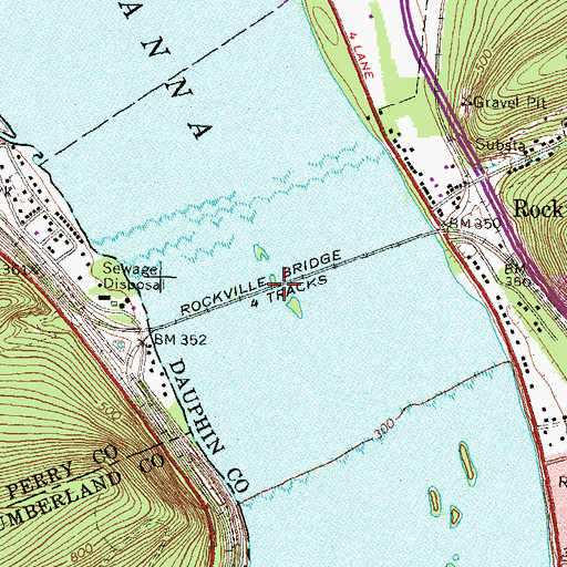 Topographic Map of Rockville Bridge, PA